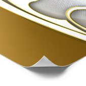 Luxurious Flowing Silk & Gold Roses. ポスター (角)