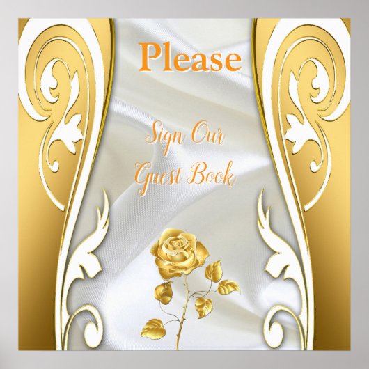 Luxurious Flowing Silk & Gold Roses. ポスター (正面)