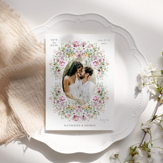 Luxurious Garden Floral Save the Date セーブザデート