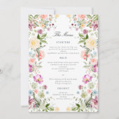 Luxurious Garden Floral Wedding Menu Card 招待状 (正面)