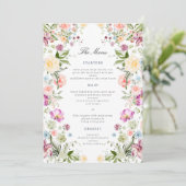 Luxurious Garden Floral Wedding Menu Card 招待状 (スタンド正面)