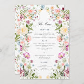 Luxurious Garden Floral Wedding Menu Card 招待状 (正面/裏面)