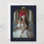 Luxurious Glam Venetian Mask Quinceañera Party 招待状 (裏面)