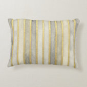 Luxurious, Gold Beigi Grey Stripes,Elegant, Modern アクセントクッション (裏面)