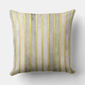 Luxurious, Gold Beigi Grey Stripes,Elegant, Modern クッション (裏面)
