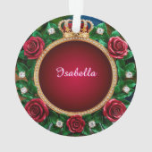 Luxurious Gold Crown Frame Adorned With Roses オーナメント (裏面)