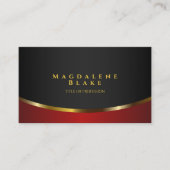 Luxurious Gold Curve Minimalist Black Red 名刺 (正面)