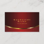 Luxurious Gold Curve Minimalist Red Burgundy 名刺 (正面)