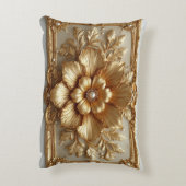 Luxurious Gold Floral Frame アクセントクッション (裏面(縦))