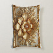 Luxurious Gold Floral Frame アクセントクッション (正面(垂直))