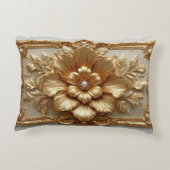 Luxurious Gold Floral Frame アクセントクッション (裏面)