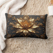 Luxurious Gold Flower ランバークッション (ブランケット)