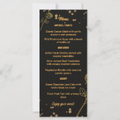 Luxurious Gold Foil Floral Wedding Menu Card (正面)