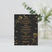 Luxurious Gold Foil Floral Wedding Menu Card ポストカード (スタンド正面)