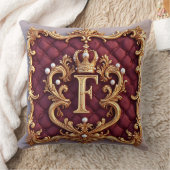 Luxurious Gold Frame With Crowned Monogram クッション (ブランケット)