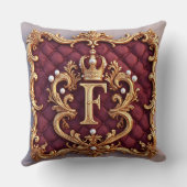 Luxurious Gold Frame With Crowned Monogram クッション (裏面)