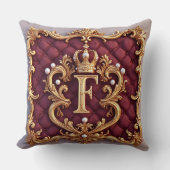 Luxurious Gold Frame With Crowned Monogram クッション (正面)