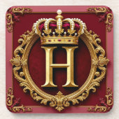 Luxurious Gold Frame With Crowned Monogram コースター (正面)