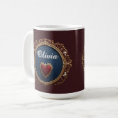 Luxurious Gold Frame With Pearls コーヒーマグカップ (正面左)