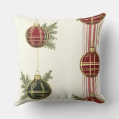 Luxurious Gold & Green Christmas Throw Pillow クッション (裏面)