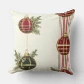 Luxurious Gold & Green Christmas Throw Pillow クッション (正面)