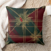 Luxurious Gold & Green Christmas Throw Pillow クッション (ブランケット)