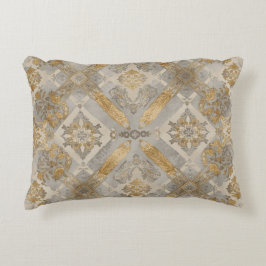 Luxurious, Gold Grey Beigi Ornament , Elegant アクセントクッション