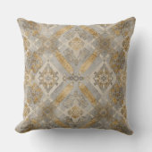 Luxurious, Gold Grey Beigi Ornament , Elegant クッション (正面)