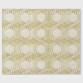 Luxurious Gold Hexagon Pattern - Marble Texture ラッピングペーパー (フラット)