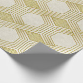 Luxurious Gold Hexagon Pattern - Marble Texture ラッピングペーパー (角)