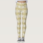 Luxurious Gold Hexagon Pattern - Marble Texture レギンス (正面)