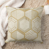 Luxurious Gold Hexagon Pattern - Marble Texture 2 クッション (ブランケット)