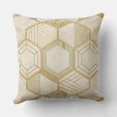 Luxurious Gold Hexagon Pattern - Marble Texture 2 クッション (裏面)