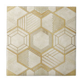 Luxurious Gold Hexagon Pattern - Marble Texture 2 タイル (正面)