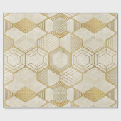 Luxurious Gold Hexagon Pattern - Marble Texture 2 ラッピングペーパー (フラット)