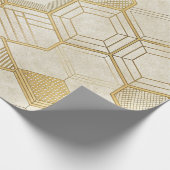 Luxurious Gold Hexagon Pattern - Marble Texture 2 ラッピングペーパー (角)