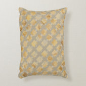 Luxurious, Gold Khaki Lattice Pattern, Crisscross アクセントクッション (正面(垂直))