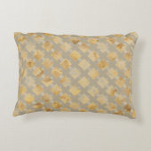 Luxurious, Gold Khaki Lattice Pattern, Crisscross アクセントクッション (裏面)