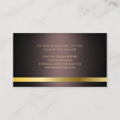 Luxurious Gold Line Minimalist Dark Brown 名刺 (裏面)