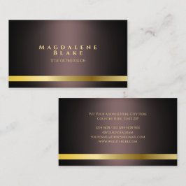 Luxurious Gold Line Minimalist Dark Brown 名刺