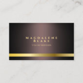 Luxurious Gold Line Minimalist Dark Brown 名刺 (正面)