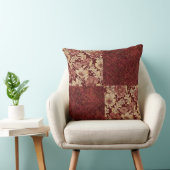 Luxurious Gold Maroon Flowers and Pixels クッション (椅子)