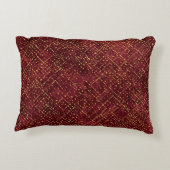 Luxurious Gold Maroon Pixels , Elegant, Modern アクセントクッション (裏面)