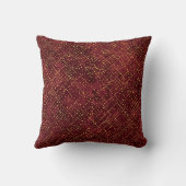 Luxurious Gold Maroon Pixels , Elegant, Modern クッション (裏面)