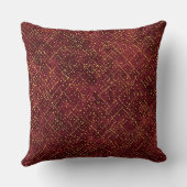 Luxurious Gold Maroon Pixels , Elegant, Modern クッション (裏面)
