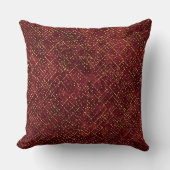 Luxurious Gold Maroon Pixels , Elegant, Modern クッション (正面)