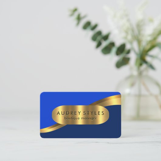 Luxurious Gold Wave Layers Boutique 名刺 (スタンド正面)