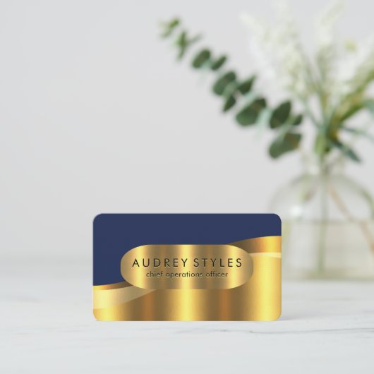 Luxurious Gold Wave Layers CEO 名刺 (スタンド正面)