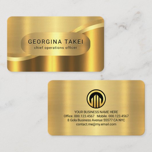 Luxurious Gold Wave Layers CEO 名刺 (正面/裏面)