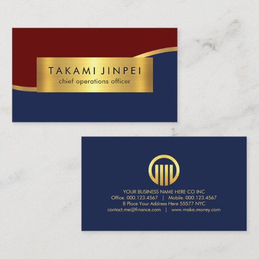 Luxurious Gold Wave Layers CEO Boss 名刺 (正面/裏面)